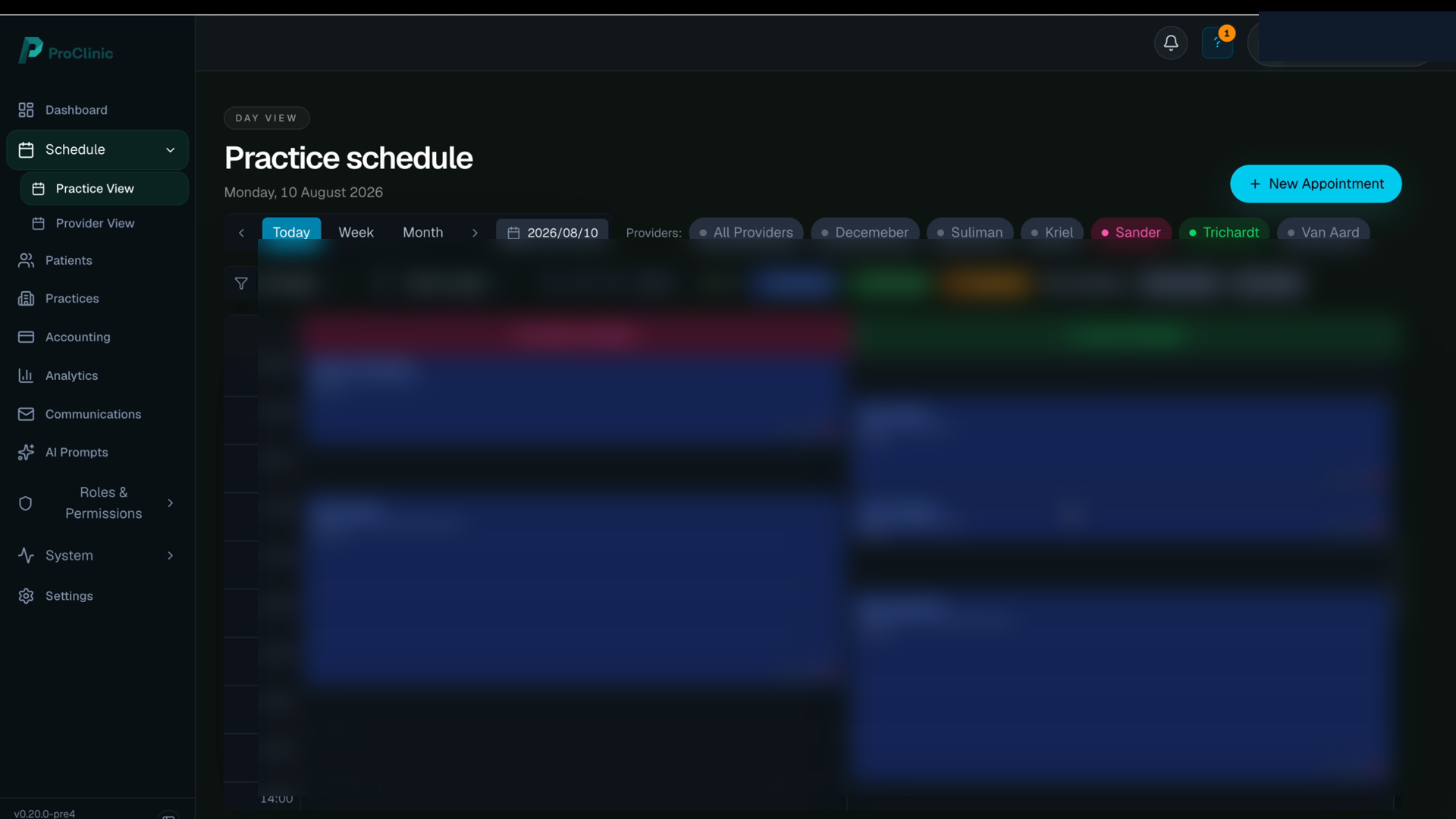 ProClinic step 02 — Schedule