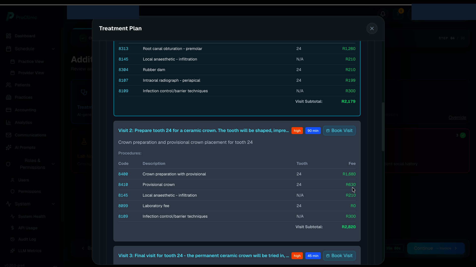 ProClinic step 06 — Coded plan