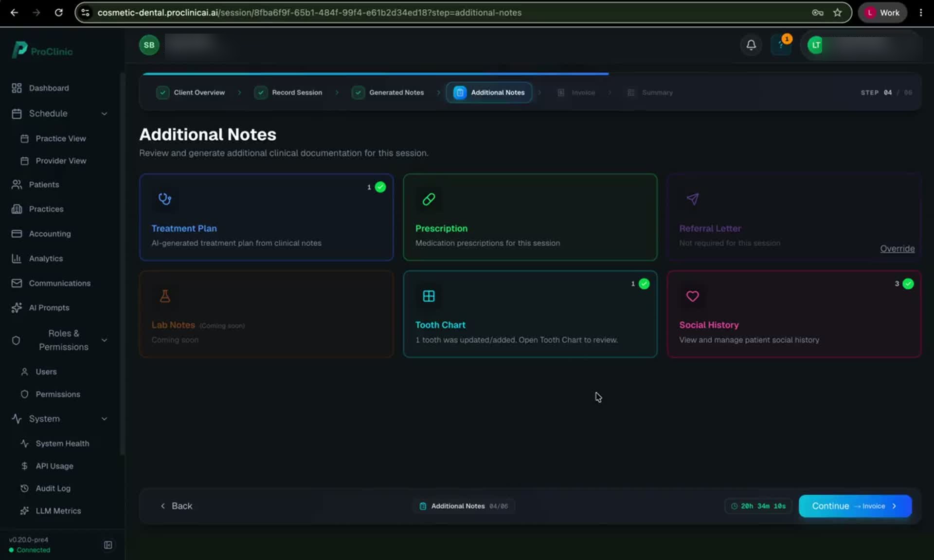 ProClinic step 08 — Additional notes